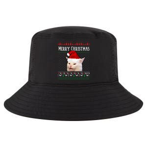 Woman Yelling at a Smudge Cat Ugly Christmas Sweater Meme  Cool Comfort Performance Bucket Hat