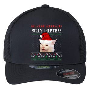 Woman Yelling at a Smudge Cat Ugly Christmas Sweater Meme  Flexfit Unipanel Trucker Cap