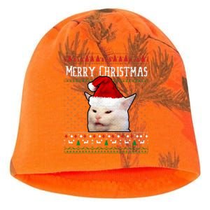 Woman Yelling at a Smudge Cat Ugly Christmas Sweater Meme  Kati - Camo Knit Beanie