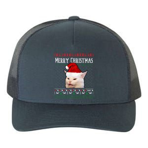 Woman Yelling at a Smudge Cat Ugly Christmas Sweater Meme  Yupoong Adult 5-Panel Trucker Hat