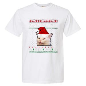 Woman Yelling at a Smudge Cat Ugly Christmas Sweater Meme  Garment-Dyed Heavyweight T-Shirt