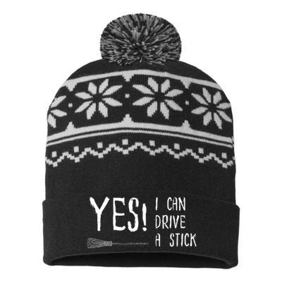 Why Yes Actually I Can Drive A Stick USA-Made Snowflake Beanie