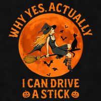 Why Yes Actually I Can Drive A Stick Funny Witch Costume Ladies PosiCharge Tri-Blend Wicking Tank