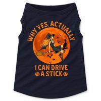 Why Yes Actually I Can Drive A Stick Funny Witch Costume Doggie Tank