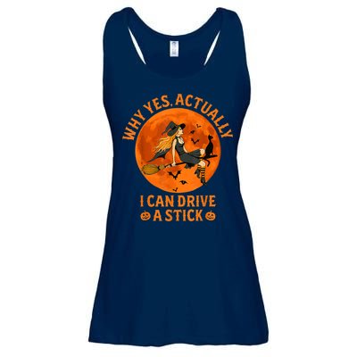 Why Yes Actually I Can Drive A Stick Funny Witch Costume Ladies Essential Flowy Tank