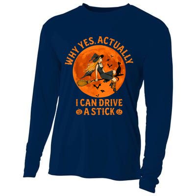 Why Yes Actually I Can Drive A Stick Funny Witch Costume Cooling Performance Long Sleeve Crew
