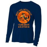 Why Yes Actually I Can Drive A Stick Funny Witch Costume Cooling Performance Long Sleeve Crew