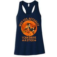 Why Yes Actually I Can Drive A Stick Funny Witch Costume Womens Tank Top