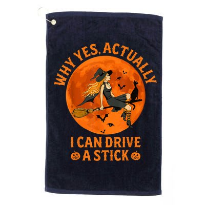 Why Yes Actually I Can Drive A Stick Funny Witch Costume Golf Towel