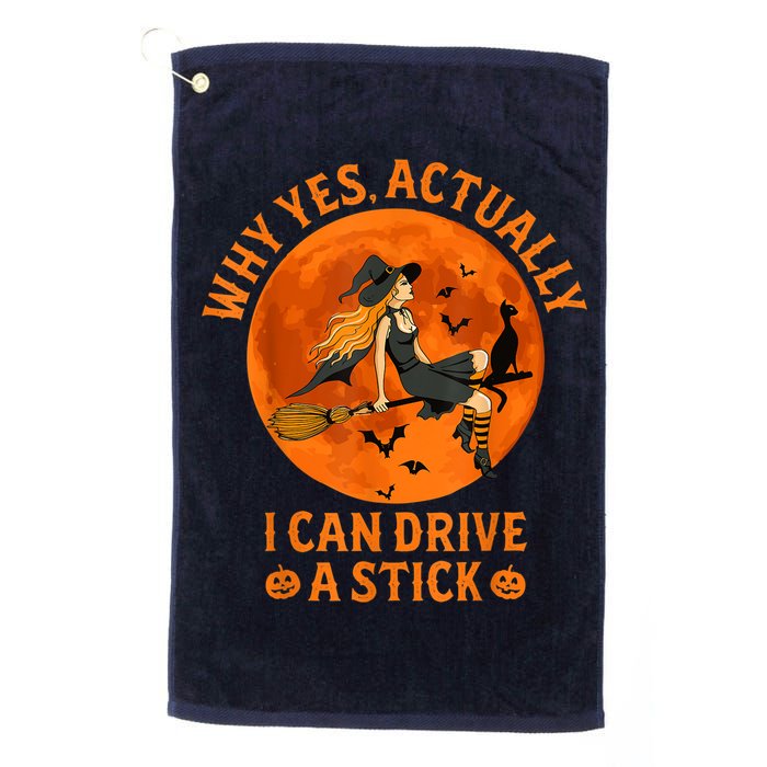 Why Yes Actually I Can Drive A Stick Funny Witch Costume Golf Towel