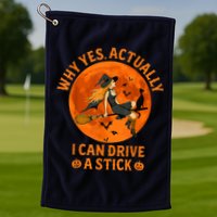 Why Yes Actually I Can Drive A Stick Funny Witch Costume Golf Towel