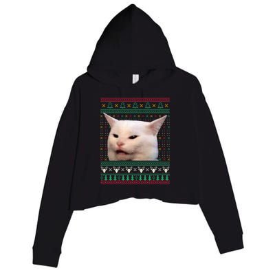 Woman Yelling At A Cat Ugly Xmas Sweaters Funny Meme Dress Crop Fleece Hoodie