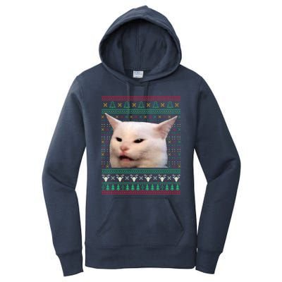 Woman Yelling At A Cat Ugly Xmas Sweaters Funny Meme Dress Women's Pullover Hoodie