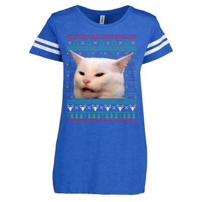 Woman Yelling At A Cat Ugly Xmas Sweaters Funny Meme Dress Enza Ladies Jersey Football T-Shirt