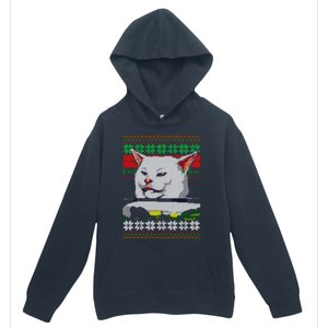 Woman Yelling At A Cat Ugly Christmas Sweater Meme Design Urban Pullover Hoodie