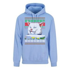 Woman Yelling At A Cat Ugly Christmas Sweater Meme Design Unisex Surf Hoodie