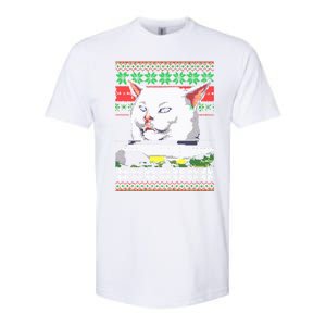 Woman Yelling At A Cat Ugly Christmas Sweater Meme Design Softstyle CVC T-Shirt