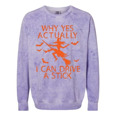 Why Yes Actually I Can Drive A Stick Halloween Colorblast Crewneck Sweatshirt