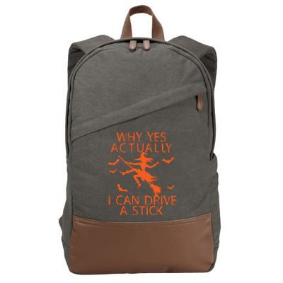 Why Yes Actually I Can Drive A Stick Halloween Cotton Canvas Backpack