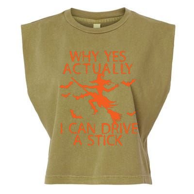 Why Yes Actually I Can Drive A Stick Halloween Garment-Dyed Women's Muscle Tee