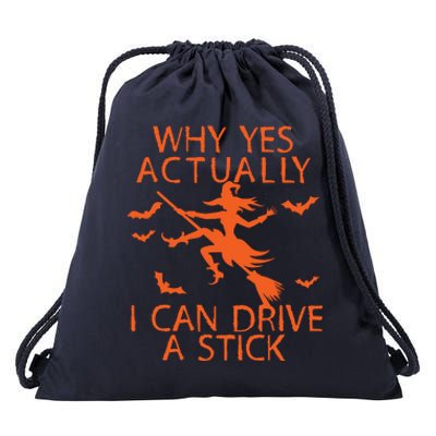 Why Yes Actually I Can Drive A Stick Halloween Drawstring Bag