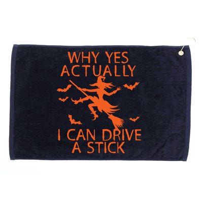 Why Yes Actually I Can Drive A Stick Halloween Grommeted Golf Towel