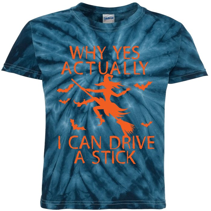 Why Yes Actually I Can Drive A Stick Halloween Kids Tie-Dye T-Shirt