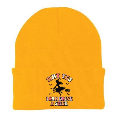 Why Yes Actually I Can Drive A Stick Halloween Witch Costume Knit Cap Winter Beanie