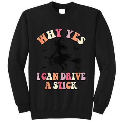 Why Yes Actually I Can Drive A Stick Halloween Witch Costume Sweatshirt