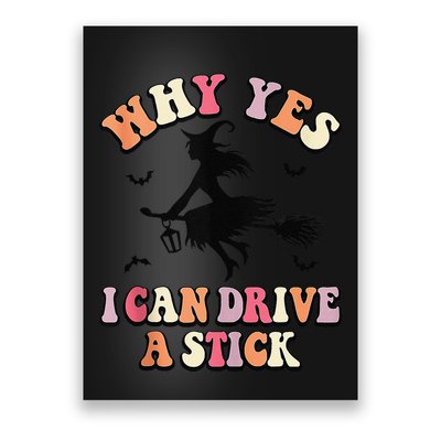 Why Yes Actually I Can Drive A Stick Halloween Witch Costume Poster