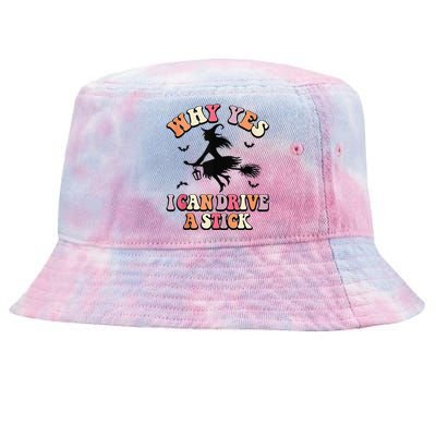 Why Yes Actually I Can Drive A Stick Halloween Witch Costume Tie-Dyed Bucket Hat