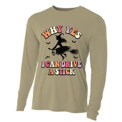 Why Yes Actually I Can Drive A Stick Halloween Witch Costume Cooling Performance Long Sleeve Crew