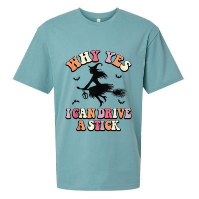 Why Yes Actually I Can Drive A Stick Halloween Witch Costume Sueded Cloud Jersey T-Shirt