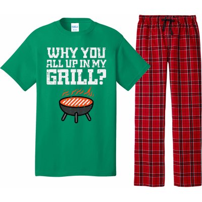 Why You All Up In My Grill Funny Bbq Barbecue Dad Pajama Set