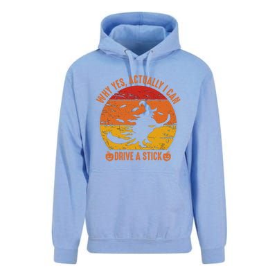 Why Yes Actually I Can Drive A Stick Funny Halloween Witch Meaningful Gift Unisex Surf Hoodie