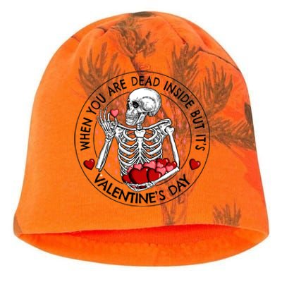 When You Are Dead Inside But It's Valentine's Day Skeleton Gift Kati - Camo Knit Beanie