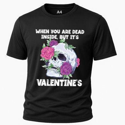 When You Are Dead Inside But It's Valentine's Floral Skull Great Gift Performance Shirt