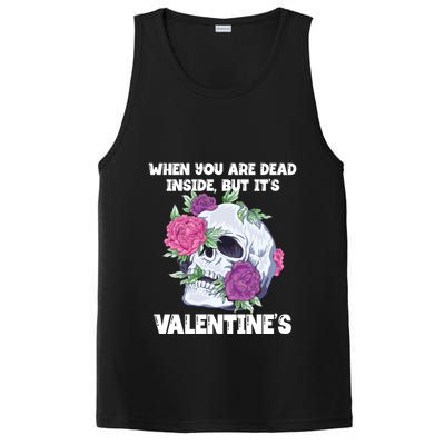 When You Are Dead Inside But It's Valentine's Floral Skull Great Gift PosiCharge Competitor Tank