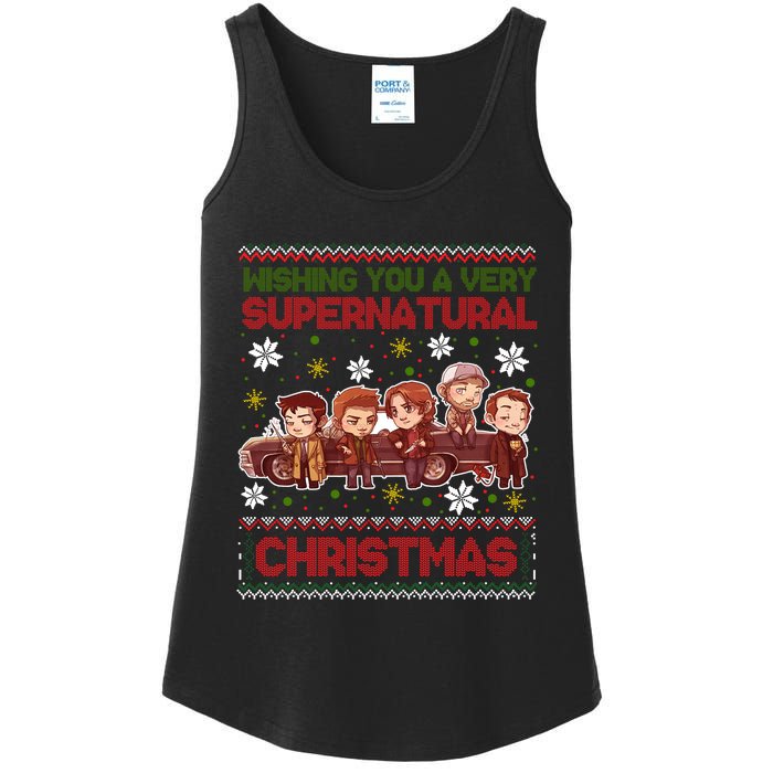 Wishing You A Very Supernatural Christmas Ladies Essential Tank