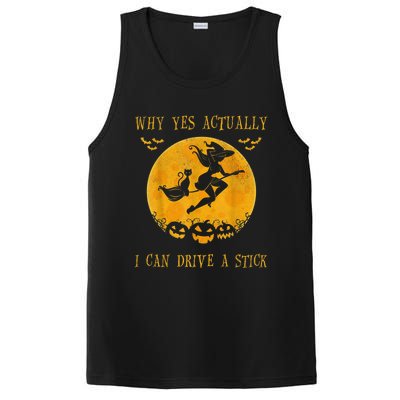 Why Yes Actually I Can Drive A Stick Halloween Witch & Cat Pumpkin PosiCharge Competitor Tank