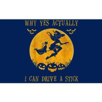 Why Yes Actually I Can Drive A Stick Halloween Witch & Cat Pumpkin Bumper Sticker