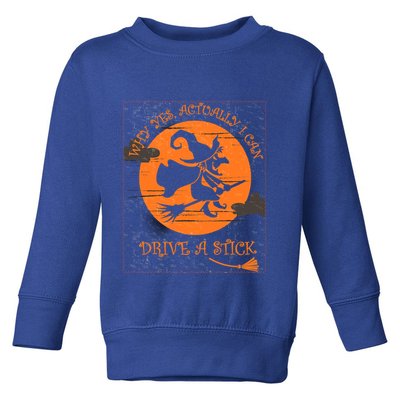 Why Yes Actually I Can Drive A Stick Halloween Witch Costume Cool Gift Toddler Sweatshirt