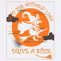 Why Yes Actually I Can Drive A Stick Halloween Witch Costume Cool Gift Garment-Dyed Sweatshirt