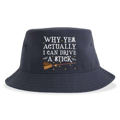 Why Yes Actually I Can Drive A Stick Shirt Halloween Witch Design Sustainable Bucket Hat