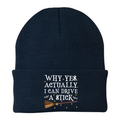 Why Yes Actually I Can Drive A Stick Shirt Halloween Witch Design Knit Cap Winter Beanie