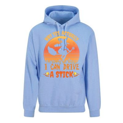 Why Yes Actually I Can Drive A Stick Halloween Witch Spooky Gift Unisex Surf Hoodie