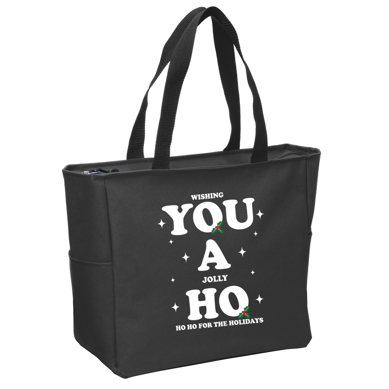 Wishing You A Jolly Ho Ho Ho For The Holidays Zip Tote Bag
