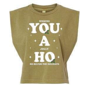 Wishing You A Jolly Ho Ho Ho For The Holidays Garment-Dyed Women's Muscle Tee