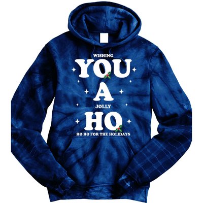 Wishing You A Jolly Ho Ho Ho For The Holidays Tie Dye Hoodie