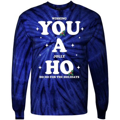 Wishing You A Jolly Ho Ho Ho For The Holidays Tie-Dye Long Sleeve Shirt